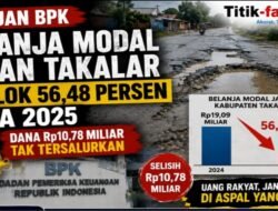 Temuan BPK: Belanja Modal Jalan Takalar Anjlok 56,48 Persen pada 2025, Dana Rp10,78 Miliar Tak Tersalurkan