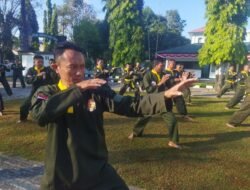 Kodim 1426/Takalar Gelar Latihan Pencak Silat Militer, Dandim: Bela Diri Prajurit Harus Terus Diasah