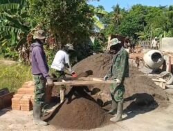 Jembatan Beton Kelurahan Bajeng Capai 80,14 Persen, TNI Terus Dampingi Pembangunan