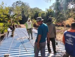 Kodim 1426/Takalar Terus Kawal Pembangunan Jembatan Beton Kale Lantang, Progres Capai 63,25 Persen