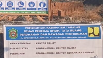 Diam Diam Menghanyutkan Kerja Kantor Kecamatan Laikang Telan Rp1,21 Miliar