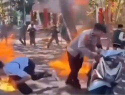 Demo di Kantor PLN Bantaeng Memanas, Mahasiswa Terbakar Saat Polisi Halau Aksi