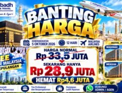 Umrah 12 Hari Berangkat 5 Oktober 2026, Al-Irbadh Tour & Travel Tawarkan Paket Rp28,9 Juta