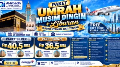 Al-Irbadh Tour & Travel Tawarkan Umrah Musim Dingin Plus Liburan, Mulai Rp36,5 Juta